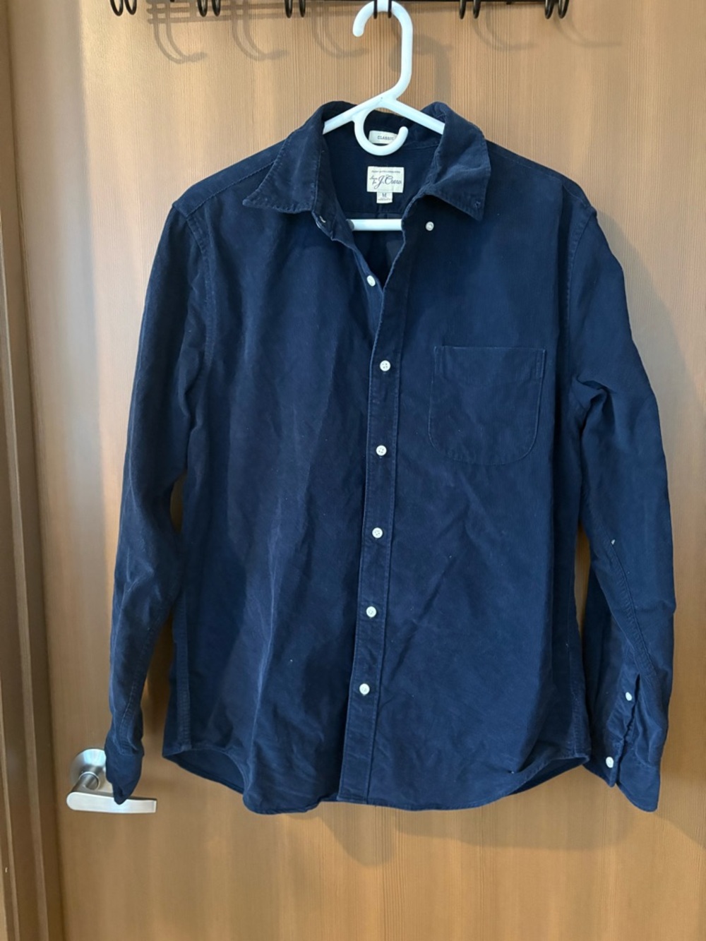 J. Crew Men's Dark Navy Long-Sleeve Button-Down Shirt